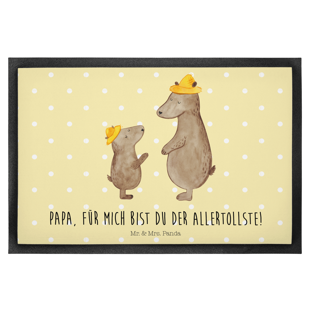 Fußmatte Bären mit Hut Bär, Bären, Vater, Papa, Vatertag, Papi, Paps, Dad, Daddy, Lieblingsmensch, Sohn, Söhne, Kind, Kinder, Vater-Sohn, Familie, Family, Vorbild Türvorleger, Schmutzmatte, Fußabtreter, Matte, Schmutzfänger, Fußabstreifer, Schmutzfangmatte, Türmatte, Motivfußmatte,  Haustürmatte, Vorleger  Familie, Vatertag, Muttertag, Bruder, Schwester, Mama, Papa, Oma, Opa