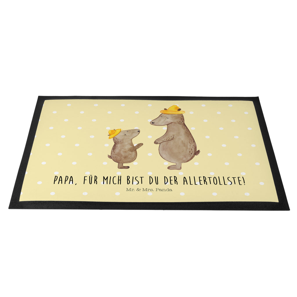 Fußmatte Bären mit Hut Bär, Bären, Vater, Papa, Vatertag, Papi, Paps, Dad, Daddy, Lieblingsmensch, Sohn, Söhne, Kind, Kinder, Vater-Sohn, Familie, Family, Vorbild Türvorleger, Schmutzmatte, Fußabtreter, Matte, Schmutzfänger, Fußabstreifer, Schmutzfangmatte, Türmatte, Motivfußmatte,  Haustürmatte, Vorleger  Familie, Vatertag, Muttertag, Bruder, Schwester, Mama, Papa, Oma, Opa