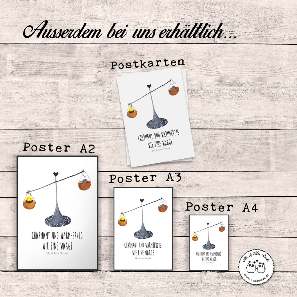 Poster Sternzeichen Waage Poster, Wandposter, Bild, Wanddeko, Küchenposter, Kinderposter, Wanddeko Bild, Raumdekoration, Wanddekoration, Handgemaltes Poster, Mr. & Mrs. Panda Poster, Designposter, Kunstdruck, Posterdruck, Tierkreiszeichen, Sternzeichen, Horoskop, Astrologie, Aszendent, Waage, Waage Geschenk, Waage Sternzeichen, Geschenk Oktober, Geschenk September, Geburtstag Oktober, Geburtstag September, Gleichgewicht, Marienkäfer, Hummel, Biene
