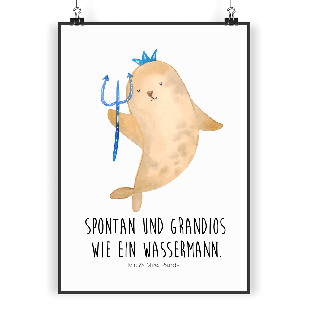 Poster Sternzeichen Wassermann Poster, Wandposter, Bild, Wanddeko, Küchenposter, Kinderposter, Wanddeko Bild, Raumdekoration, Wanddekoration, Handgemaltes Poster, Mr. & Mrs. Panda Poster, Designposter, Kunstdruck, Posterdruck, Tierkreiszeichen, Sternzeichen, Horoskop, Astrologie, Aszendent, Meermann, Nix, Wassermann Geschenk, Wassermann Sternzeichen, Geschenk Januar, Geschenk Februar, Geburtstag Januar, Geburtstag Februar, Meer Geschenk