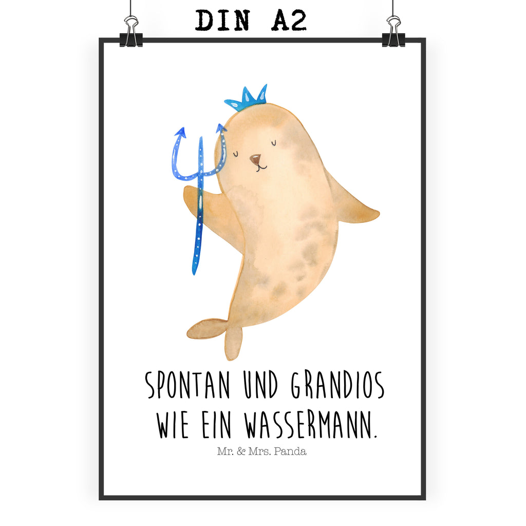 Poster Sternzeichen Wassermann Poster, Wandposter, Bild, Wanddeko, Küchenposter, Kinderposter, Wanddeko Bild, Raumdekoration, Wanddekoration, Handgemaltes Poster, Mr. & Mrs. Panda Poster, Designposter, Kunstdruck, Posterdruck, Tierkreiszeichen, Sternzeichen, Horoskop, Astrologie, Aszendent, Meermann, Nix, Wassermann Geschenk, Wassermann Sternzeichen, Geschenk Januar, Geschenk Februar, Geburtstag Januar, Geburtstag Februar, Meer Geschenk