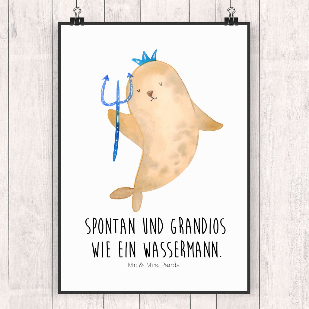 Poster Sternzeichen Wassermann Poster, Wandposter, Bild, Wanddeko, Küchenposter, Kinderposter, Wanddeko Bild, Raumdekoration, Wanddekoration, Handgemaltes Poster, Mr. & Mrs. Panda Poster, Designposter, Kunstdruck, Posterdruck, Tierkreiszeichen, Sternzeichen, Horoskop, Astrologie, Aszendent, Meermann, Nix, Wassermann Geschenk, Wassermann Sternzeichen, Geschenk Januar, Geschenk Februar, Geburtstag Januar, Geburtstag Februar, Meer Geschenk