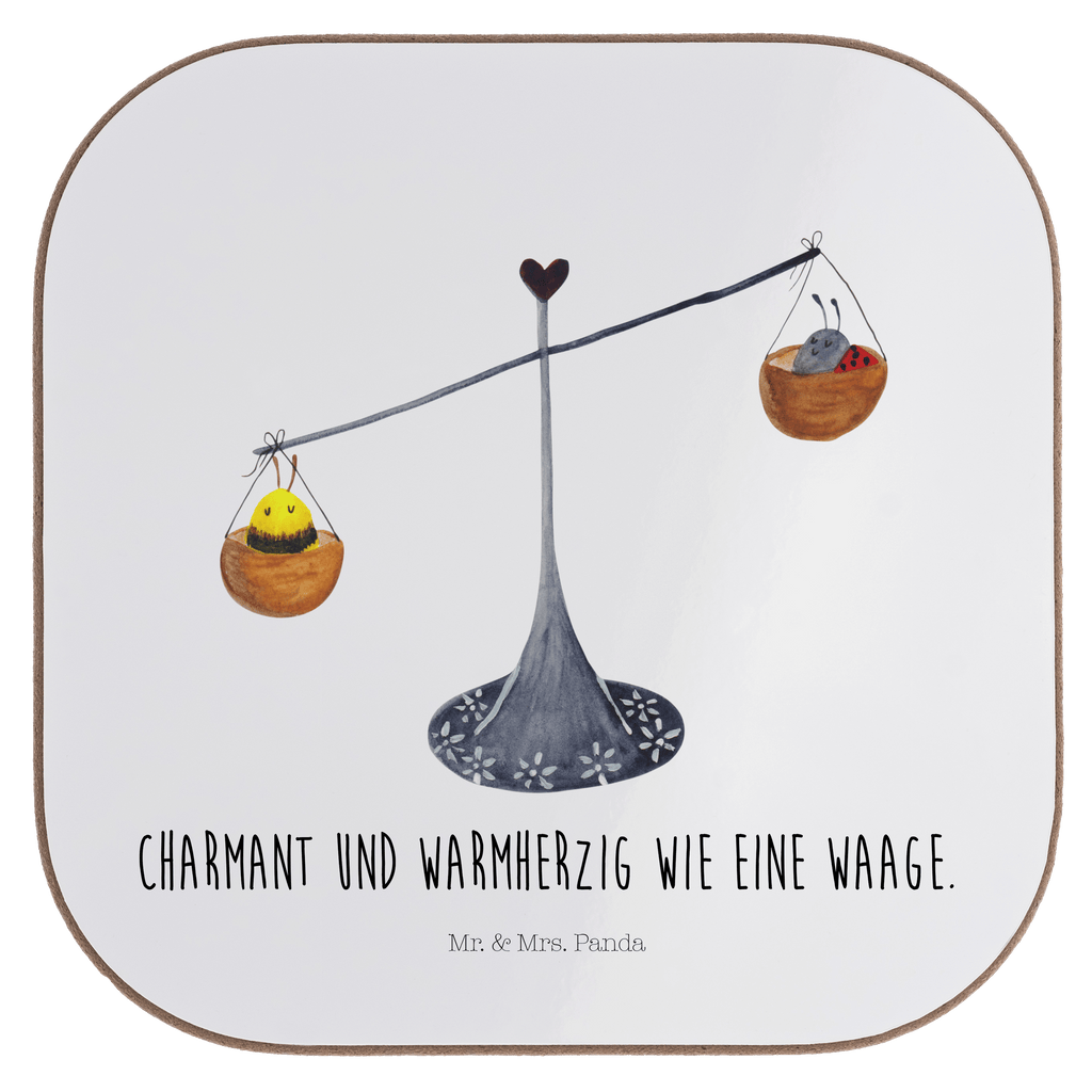 Quadratische Untersetzer Sternzeichen Waage Bierdeckel, Glasuntersetzer, Untersetzer Gläser, Getränkeuntersetzer, Tierkreiszeichen, Sternzeichen, Horoskop, Astrologie, Aszendent, Waage, Waage Geschenk, Waage Sternzeichen, Geschenk Oktober, Geschenk September, Geburtstag Oktober, Geburtstag September, Gleichgewicht, Marienkäfer, Hummel, Biene