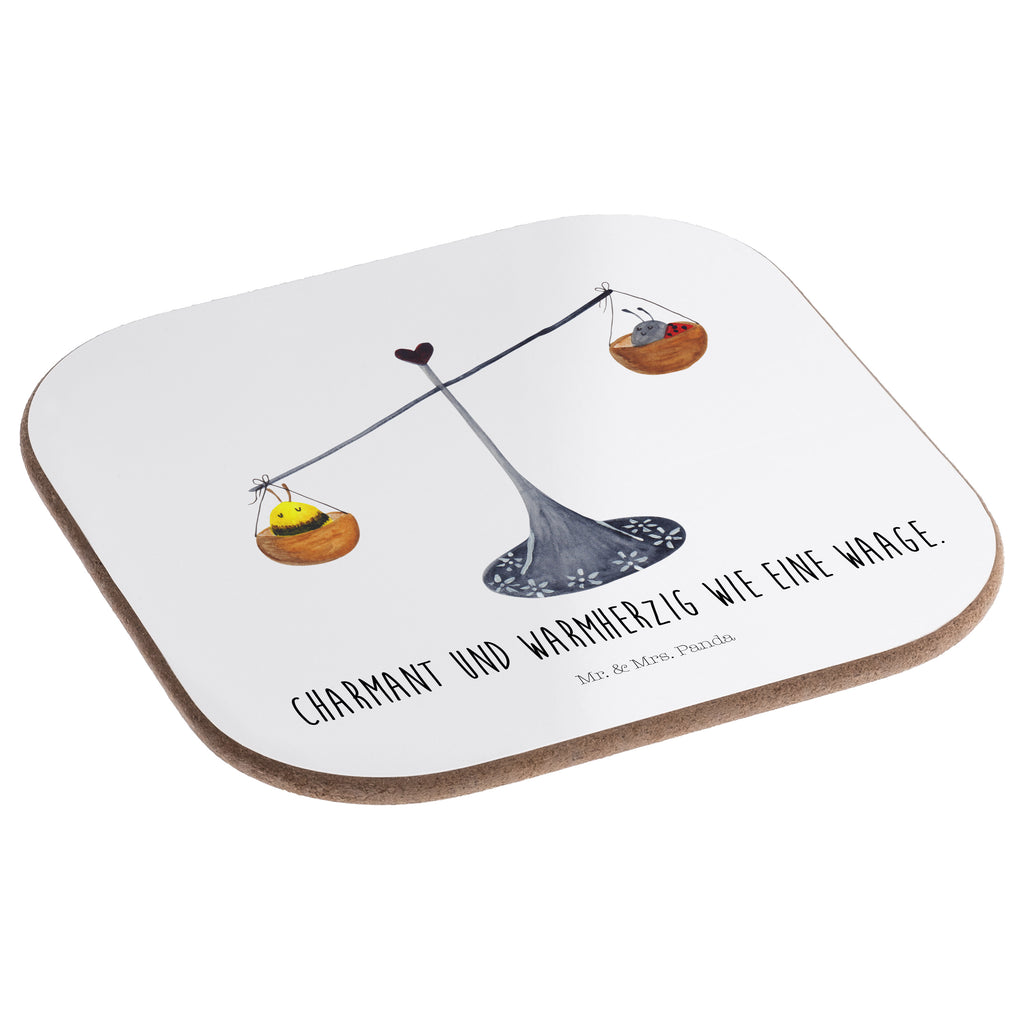 Quadratische Untersetzer Sternzeichen Waage Bierdeckel, Glasuntersetzer, Untersetzer Gläser, Getränkeuntersetzer, Tierkreiszeichen, Sternzeichen, Horoskop, Astrologie, Aszendent, Waage, Waage Geschenk, Waage Sternzeichen, Geschenk Oktober, Geschenk September, Geburtstag Oktober, Geburtstag September, Gleichgewicht, Marienkäfer, Hummel, Biene