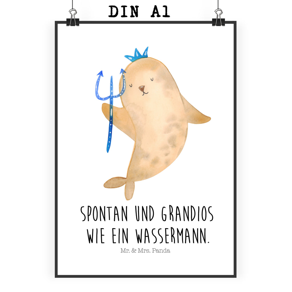 Poster Sternzeichen Wassermann Poster, Wandposter, Bild, Wanddeko, Küchenposter, Kinderposter, Wanddeko Bild, Raumdekoration, Wanddekoration, Handgemaltes Poster, Mr. & Mrs. Panda Poster, Designposter, Kunstdruck, Posterdruck, Tierkreiszeichen, Sternzeichen, Horoskop, Astrologie, Aszendent, Meermann, Nix, Wassermann Geschenk, Wassermann Sternzeichen, Geschenk Januar, Geschenk Februar, Geburtstag Januar, Geburtstag Februar, Meer Geschenk