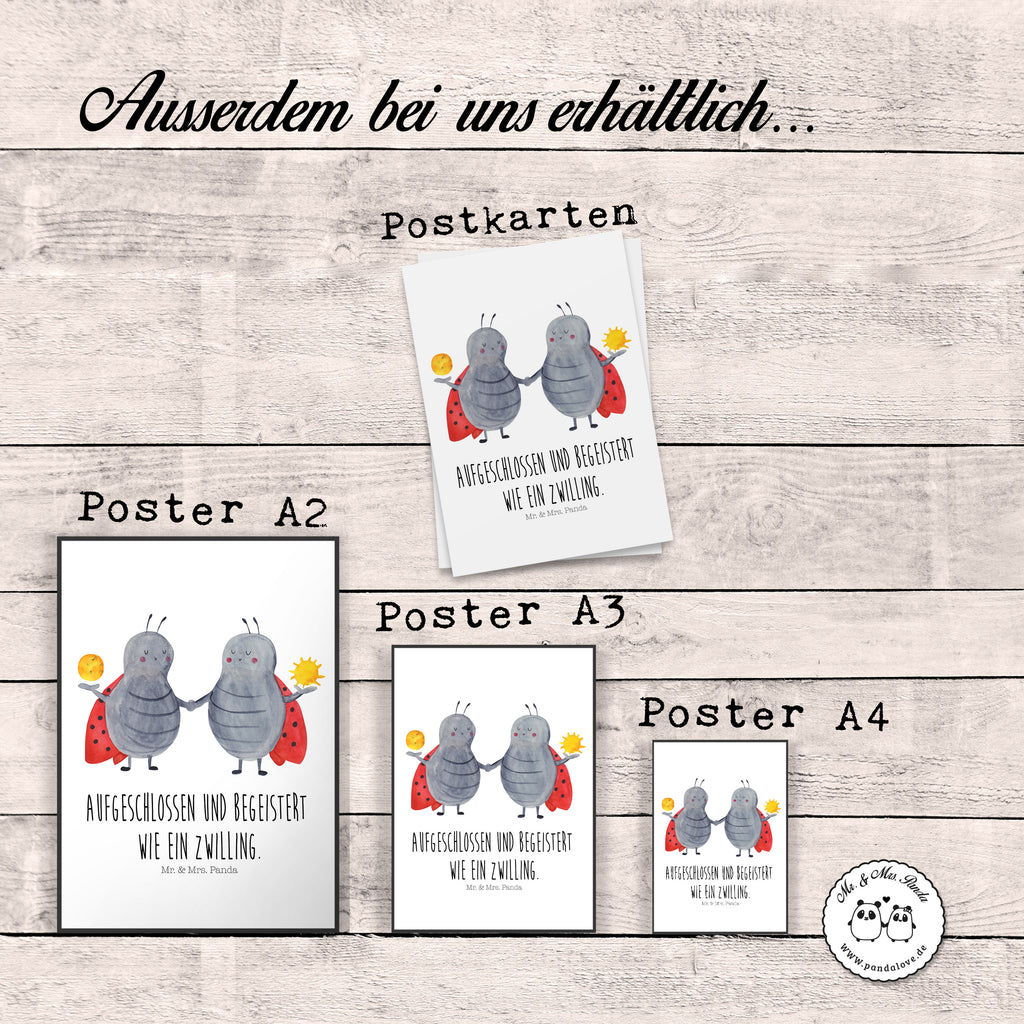 Poster Sternzeichen Zwilling Poster, Wandposter, Bild, Wanddeko, Küchenposter, Kinderposter, Wanddeko Bild, Raumdekoration, Wanddekoration, Handgemaltes Poster, Mr. & Mrs. Panda Poster, Designposter, Kunstdruck, Posterdruck, Tierkreiszeichen, Sternzeichen, Horoskop, Astrologie, Aszendent, Zwillinge, Zwilling Geschenk, Zwilling Sternzeichen, Geburtstag Mai, Geschenk Mai, Geschenk Juni, Marienkäfer, Glückskäfer, Zwillingsbruder, Zwillingsschwester