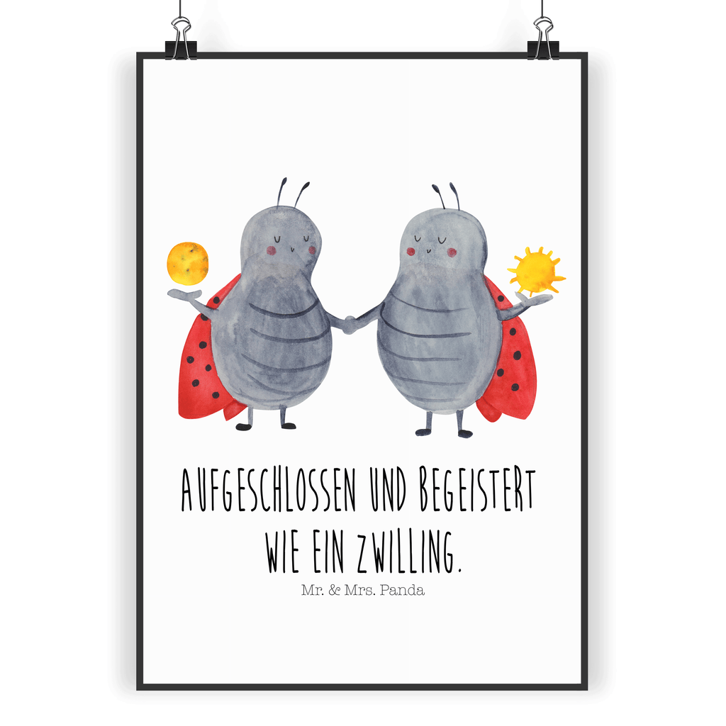 Poster Sternzeichen Zwilling Poster, Wandposter, Bild, Wanddeko, Küchenposter, Kinderposter, Wanddeko Bild, Raumdekoration, Wanddekoration, Handgemaltes Poster, Mr. & Mrs. Panda Poster, Designposter, Kunstdruck, Posterdruck, Tierkreiszeichen, Sternzeichen, Horoskop, Astrologie, Aszendent, Zwillinge, Zwilling Geschenk, Zwilling Sternzeichen, Geburtstag Mai, Geschenk Mai, Geschenk Juni, Marienkäfer, Glückskäfer, Zwillingsbruder, Zwillingsschwester