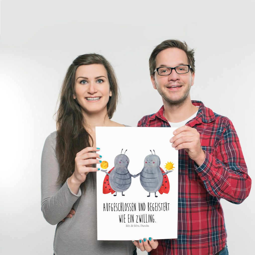 Poster Sternzeichen Zwilling Poster, Wandposter, Bild, Wanddeko, Küchenposter, Kinderposter, Wanddeko Bild, Raumdekoration, Wanddekoration, Handgemaltes Poster, Mr. & Mrs. Panda Poster, Designposter, Kunstdruck, Posterdruck, Tierkreiszeichen, Sternzeichen, Horoskop, Astrologie, Aszendent, Zwillinge, Zwilling Geschenk, Zwilling Sternzeichen, Geburtstag Mai, Geschenk Mai, Geschenk Juni, Marienkäfer, Glückskäfer, Zwillingsbruder, Zwillingsschwester