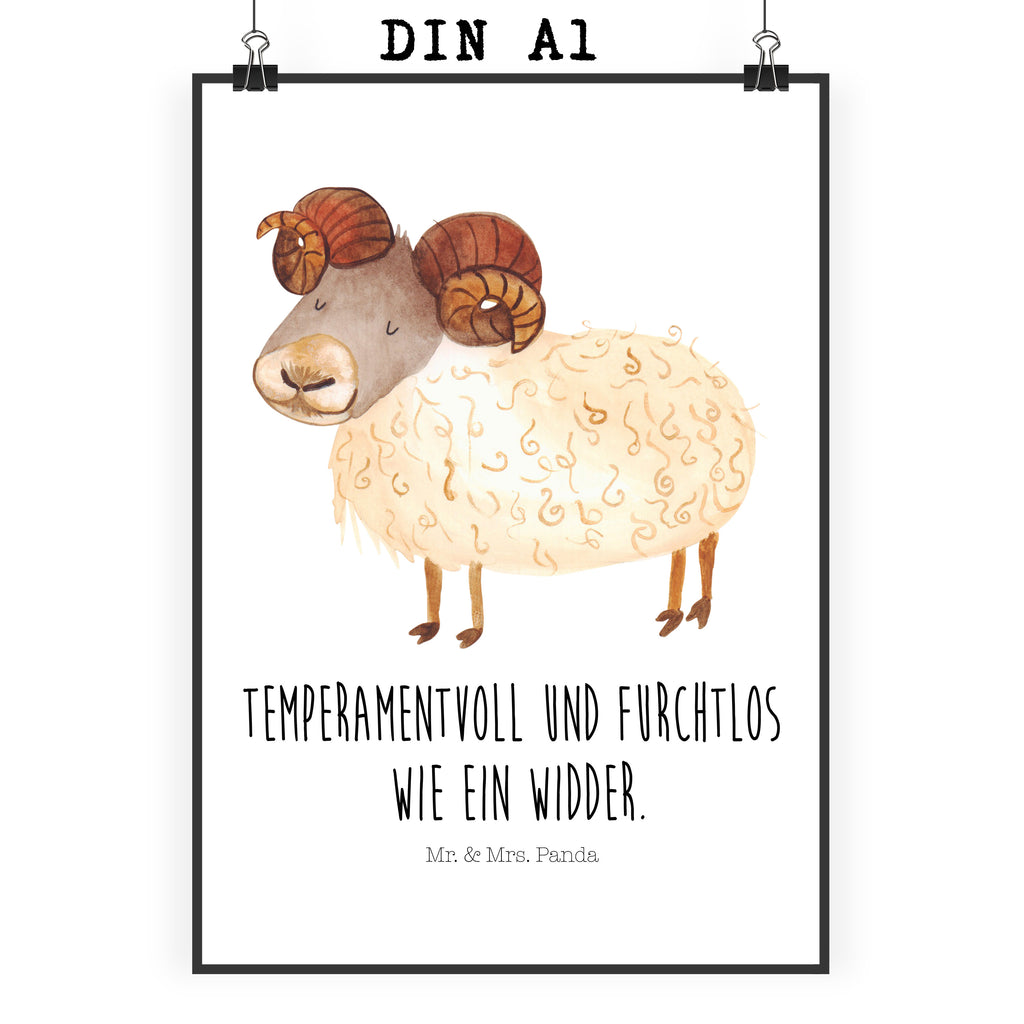 Poster Sternzeichen Widder Poster, Wandposter, Bild, Wanddeko, Küchenposter, Kinderposter, Wanddeko Bild, Raumdekoration, Wanddekoration, Handgemaltes Poster, Mr. & Mrs. Panda Poster, Designposter, Kunstdruck, Posterdruck, Tierkreiszeichen, Sternzeichen, Horoskop, Astrologie, Aszendent, Widder Geschenk, Widder Sternzeichen, Geschenk März, Geschenk April, Geburtstag März, Geburtstag April, Bock, Schafbock