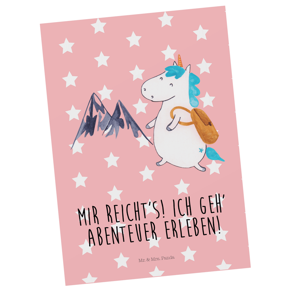Postkarte Einhorn Bergsteiger Geschenkkarte, Grußkarte, Karte, Einladung, Ansichtskarte, Geburtstagskarte, Einladungskarte, Einhorn, Einhörner, Einhorn Deko, Pegasus, Unicorn, Bergsteiger, Abenteuer, Berge, Abenteurer, Weltenbummler, Weltreise, Reisen, Urlaub, Entdecker
