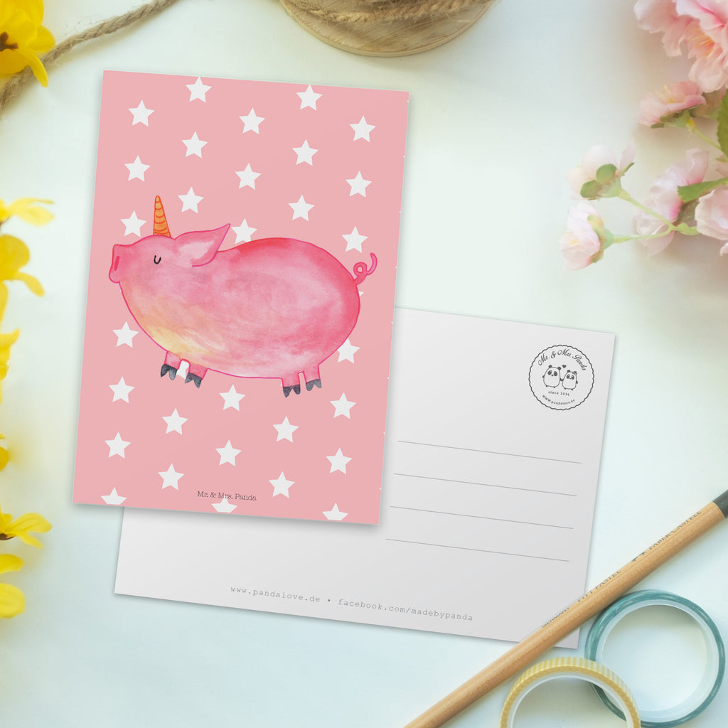 Postkarte Einhorn Schweinhorn Geschenkkarte, Grußkarte, Karte, Einladung, Ansichtskarte, Geburtstagskarte, Einladungskarte, Einhorn, Einhörner, Einhorn Deko, Pegasus, Unicorn, Party, Spaß, Schwein, Schweinhorn, Bauer, witzig. lustig, Spruch, geschenk, Pig, Piggy, funny, english, englisch
