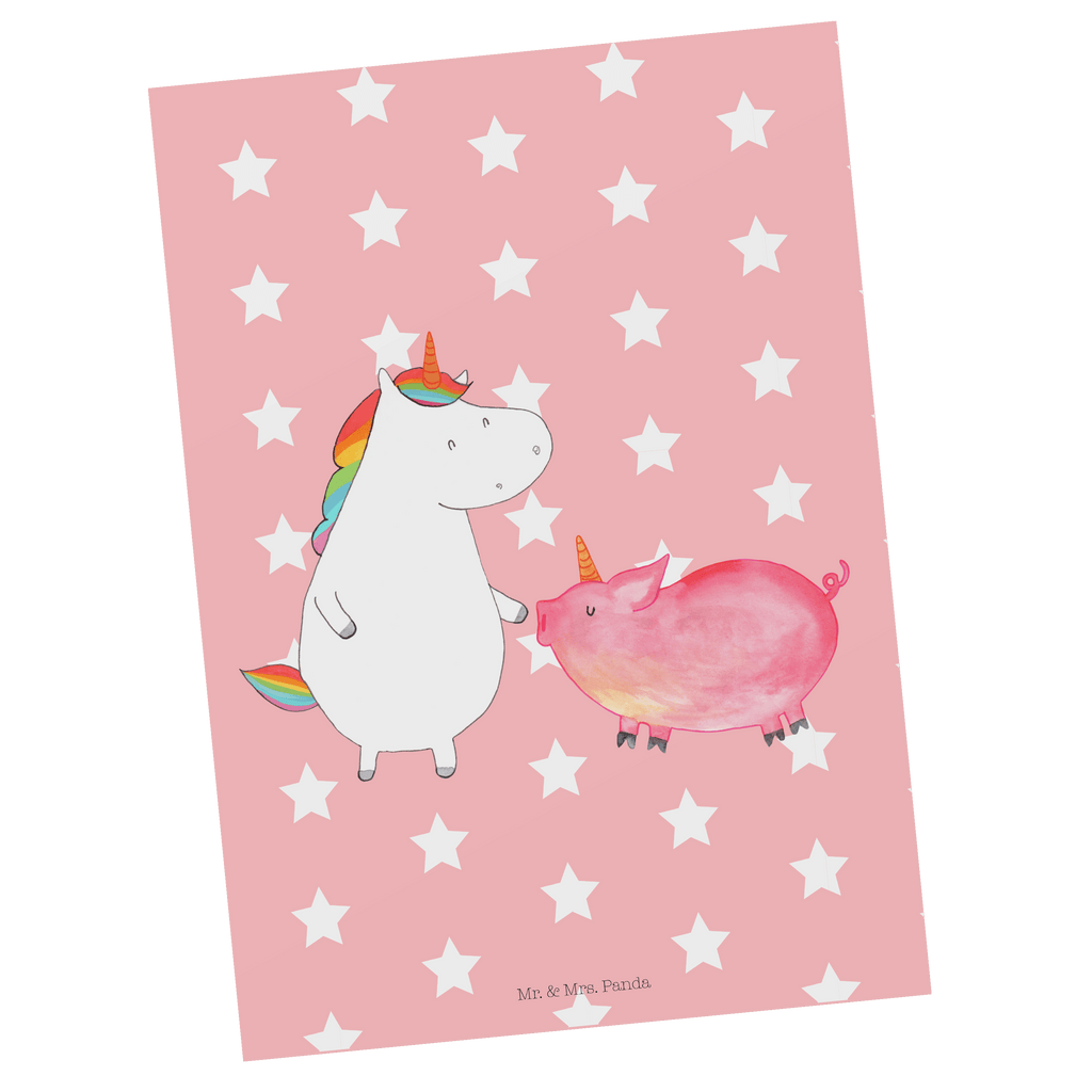 Postkarte Einhorn + Schweinhorn Geschenkkarte, Grußkarte, Karte, Einladung, Ansichtskarte, Geburtstagskarte, Einladungskarte, Einhorn, Einhörner, Einhorn Deko, Pegasus, Unicorn, Freundschaft, Schweinhorn, Schwein, Freundin, Schweinchen