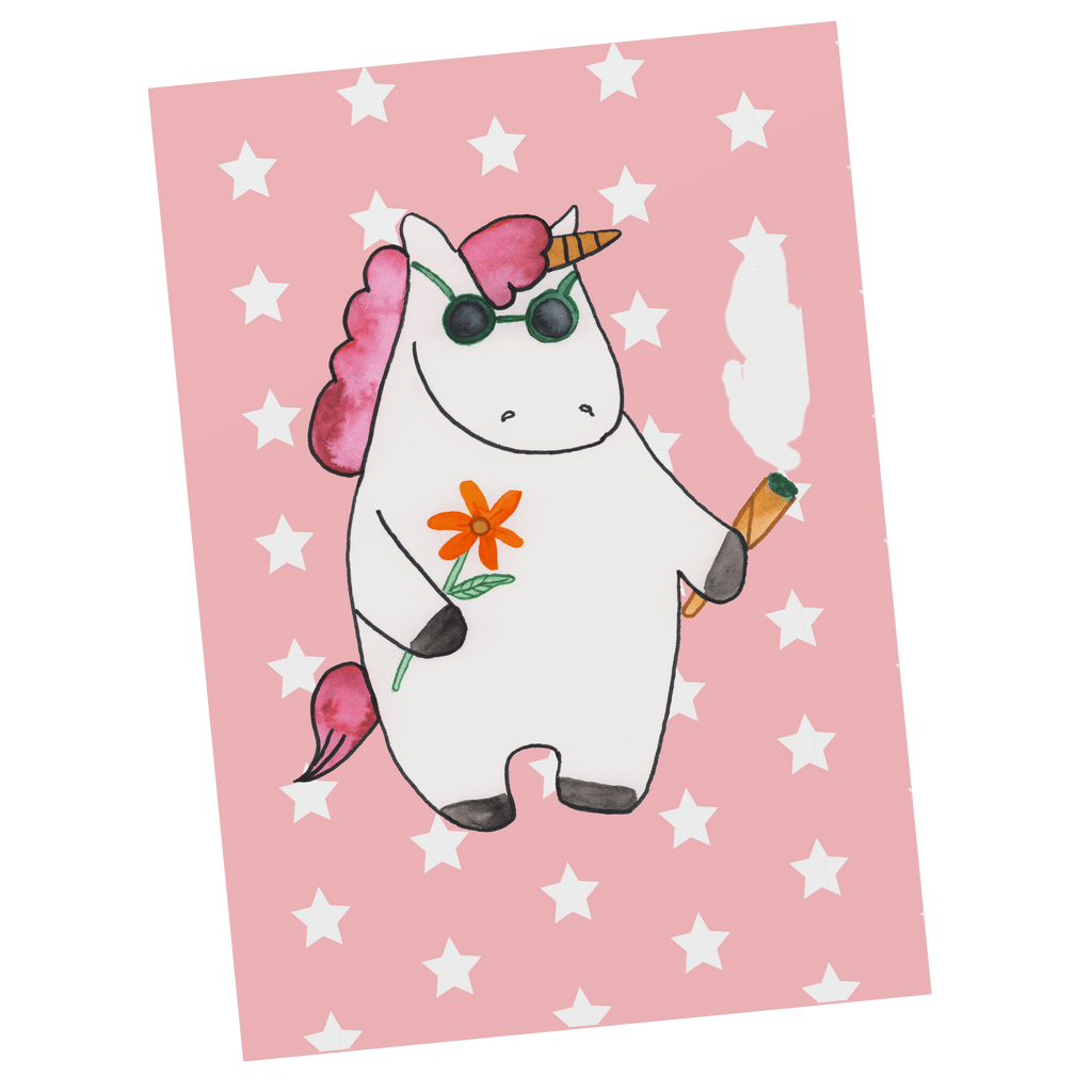 Postkarte Einhorn Woodstock Geschenkkarte, Grußkarte, Karte, Einladung, Ansichtskarte, Geburtstagskarte, Einladungskarte, Einhorn, Einhörner, Einhorn Deko, Pegasus, Unicorn, Kiffen, Joint, Zigarette, Alkohol, Party, Spaß. lustig, witzig, Woodstock