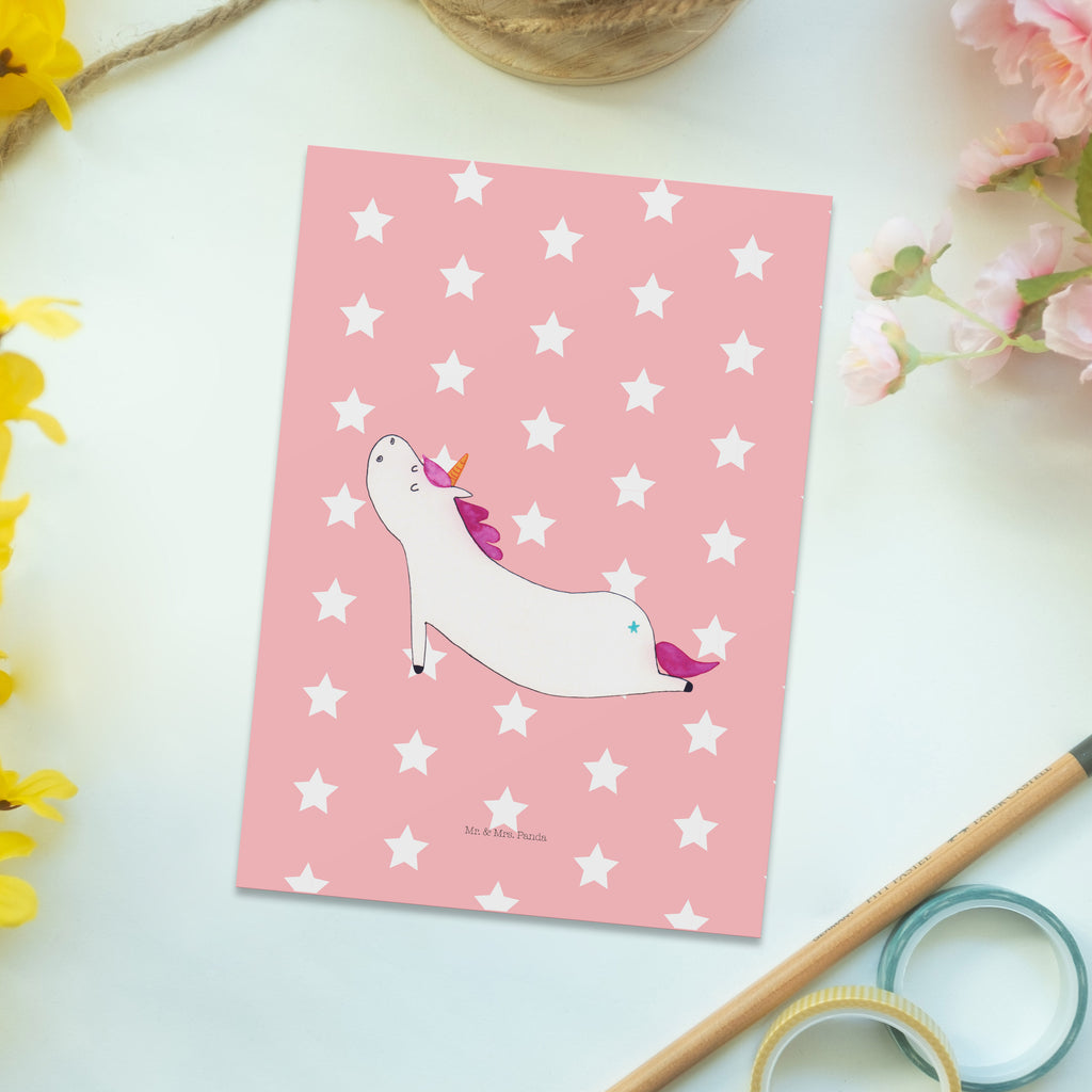 Postkarte Einhorn Yoga Geschenkkarte, Grußkarte, Karte, Einladung, Ansichtskarte, Geburtstagskarte, Einladungskarte, Dankeskarte, Einhorn, Einhörner, Einhorn Deko, Pegasus, Unicorn, Yoga, Namaste, Achtsamkeit, Entspannung, Joga, Yogamatte, Sport, lustig, witzig, süß