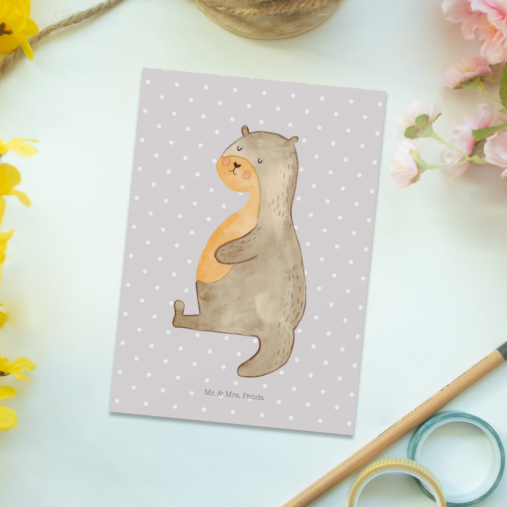Postkarte Otter Bauch Geschenkkarte, Grußkarte, Karte, Einladung, Ansichtskarte, Geburtstagskarte, Einladungskarte, Otter, Fischotter, Seeotter, Otter Seeotter See Otter