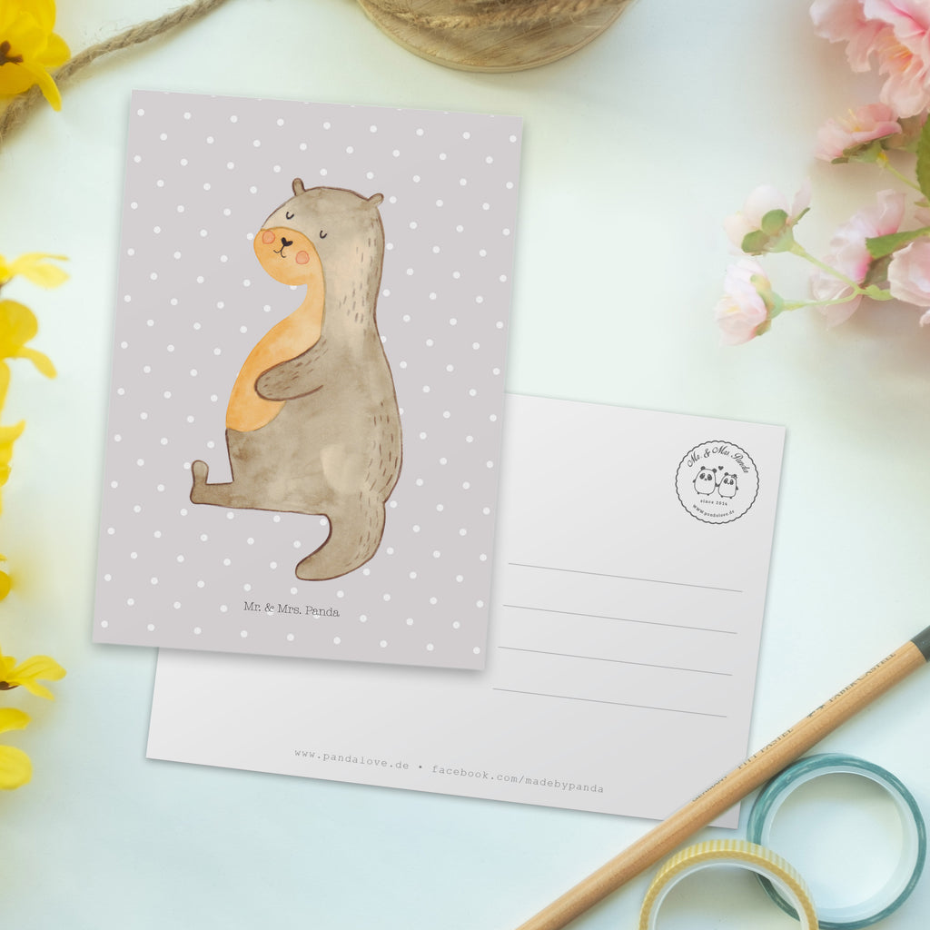 Postkarte Otter Bauch Geschenkkarte, Grußkarte, Karte, Einladung, Ansichtskarte, Geburtstagskarte, Einladungskarte, Otter, Fischotter, Seeotter, Otter Seeotter See Otter