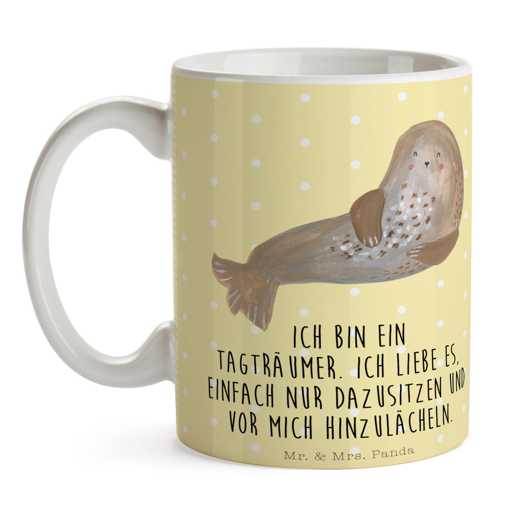 Tasse Robbe lachend Robbe, Robben, Seehund, Strand, Meerestier, Ostsee, Nordsee Becher, Kaffeetasse, Kaffeebecher, Tee, Frühstück, Büro  süße Tiermotive, gute Laune, lustige Sprüche, Tiere