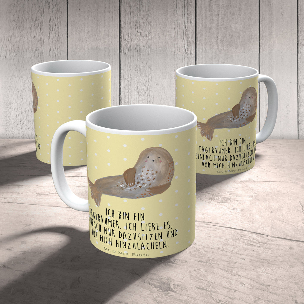 Tasse Robbe lachend Robbe, Robben, Seehund, Strand, Meerestier, Ostsee, Nordsee Becher, Kaffeetasse, Kaffeebecher, Tee, Frühstück, Büro  süße Tiermotive, gute Laune, lustige Sprüche, Tiere