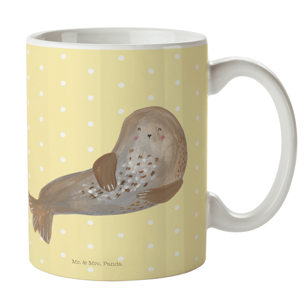 Tasse Robbe lachend Robbe, Robben, Seehund, Strand, Meerestier, Ostsee, Nordsee Becher, Kaffeetasse, Kaffeebecher, Tee, Frühstück, Büro  süße Tiermotive, gute Laune, lustige Sprüche, Tiere