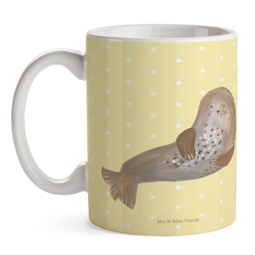 Tasse Robbe lachend Robbe, Robben, Seehund, Strand, Meerestier, Ostsee, Nordsee Becher, Kaffeetasse, Kaffeebecher, Tee, Frühstück, Büro  süße Tiermotive, gute Laune, lustige Sprüche, Tiere