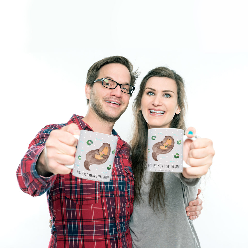 Tasse Otter mit Seerose Otter Seeotter See Otter Becher, Kaffeetasse, Kaffeebecher, Tee, Frühstück, Büro  Otter,  Fischotter,  Seeotter