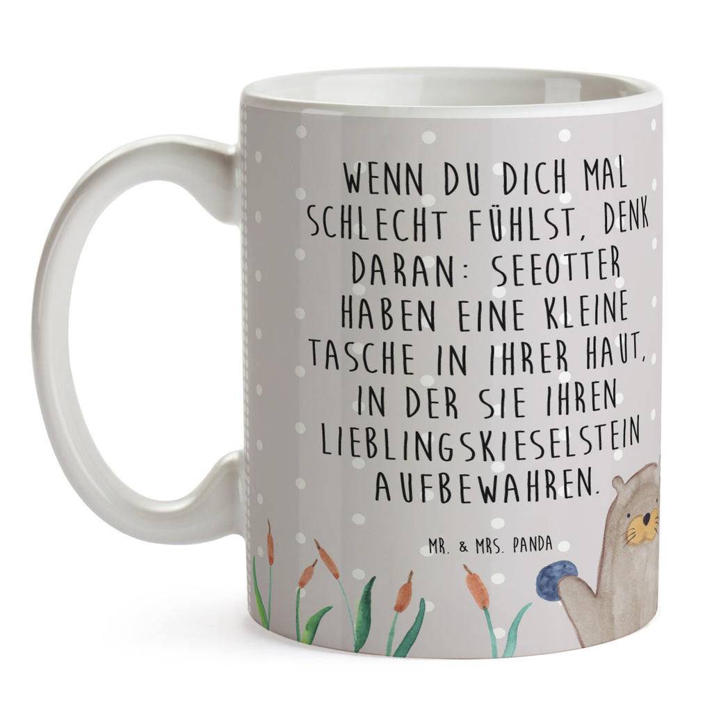 Tasse Otter mit Stein Otter Seeotter See Otter Becher, Kaffeetasse, Kaffeebecher, Tee, Frühstück, Büro  Otter,  Fischotter,  Seeotter