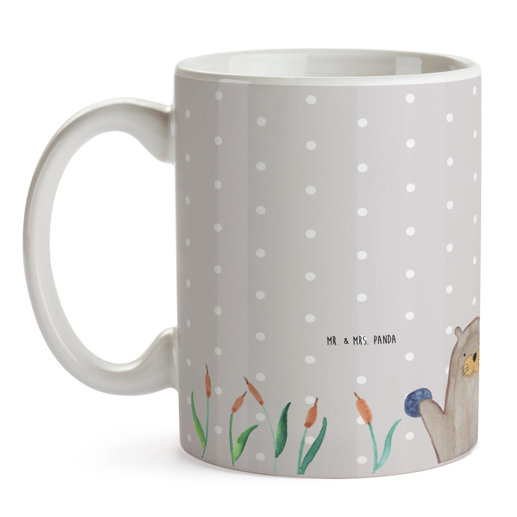 Tasse Otter mit Stein Otter Seeotter See Otter Becher, Kaffeetasse, Kaffeebecher, Tee, Frühstück, Büro  Otter,  Fischotter,  Seeotter