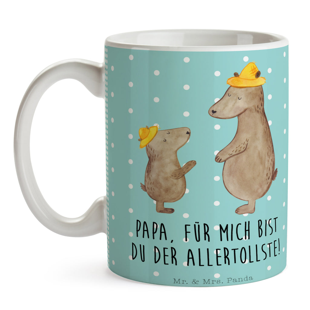 Tasse Bären mit Hut Bär, Bären, Vater, Papa, Vatertag, Papi, Paps, Dad, Daddy, Lieblingsmensch, Sohn, Söhne, Kind, Kinder, Vater-Sohn, Familie, Family, Vorbild Becher, Kaffeetasse, Kaffeebecher, Tee, Frühstück, Büro  Familie, Vatertag, Muttertag, Bruder, Schwester, Mama, Papa, Oma, Opa