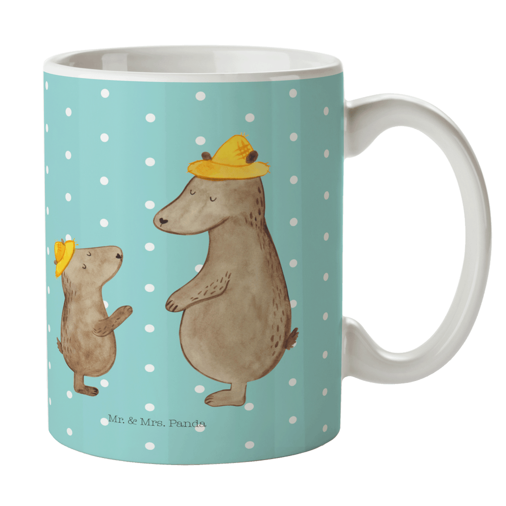 Tasse Bären mit Hut Bär, Bären, Vater, Papa, Vatertag, Papi, Paps, Dad, Daddy, Lieblingsmensch, Sohn, Söhne, Kind, Kinder, Vater-Sohn, Familie, Family, Vorbild Becher, Kaffeetasse, Kaffeebecher, Tee, Frühstück, Büro  Familie, Vatertag, Muttertag, Bruder, Schwester, Mama, Papa, Oma, Opa
