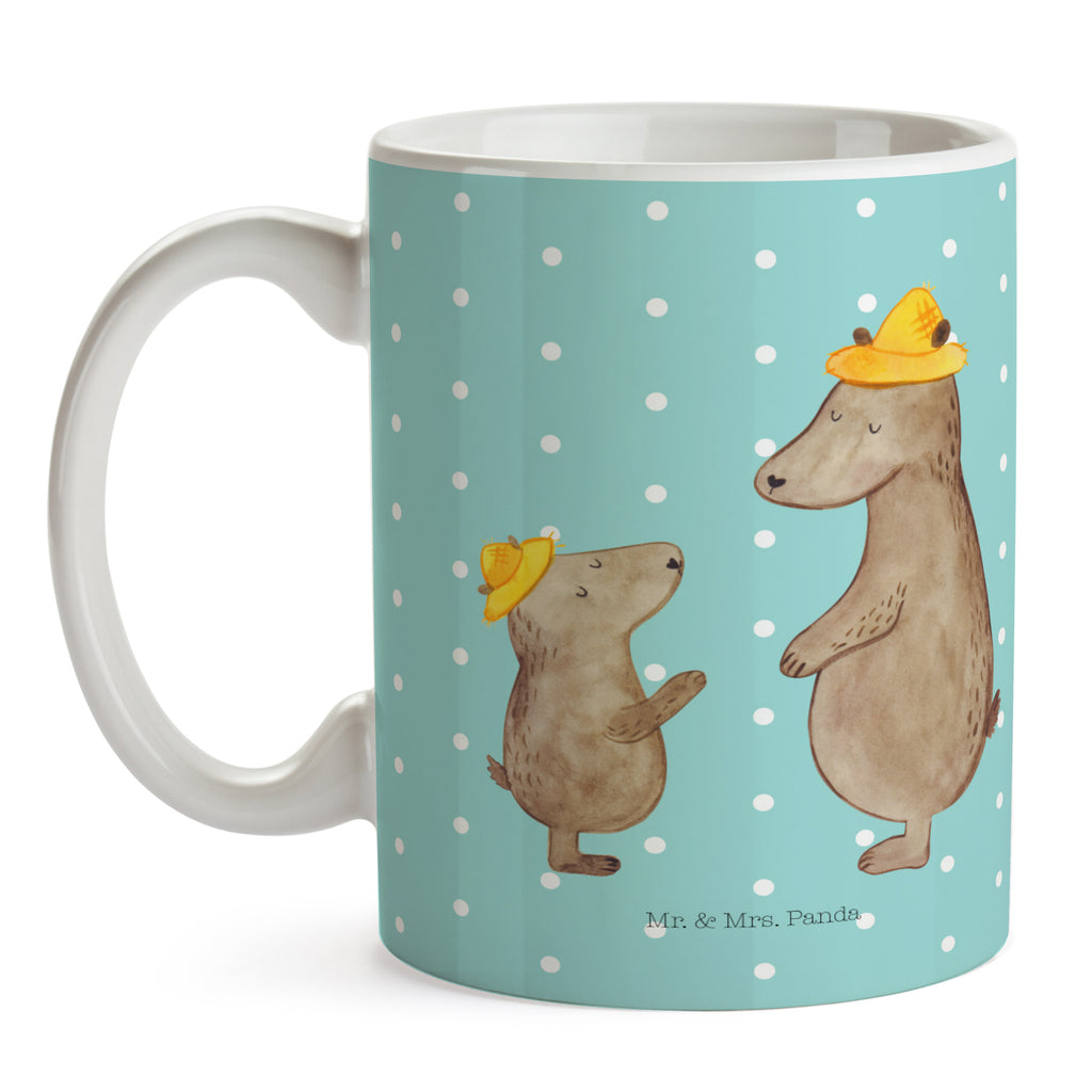 Tasse Bären mit Hut Bär, Bären, Vater, Papa, Vatertag, Papi, Paps, Dad, Daddy, Lieblingsmensch, Sohn, Söhne, Kind, Kinder, Vater-Sohn, Familie, Family, Vorbild Becher, Kaffeetasse, Kaffeebecher, Tee, Frühstück, Büro  Familie, Vatertag, Muttertag, Bruder, Schwester, Mama, Papa, Oma, Opa