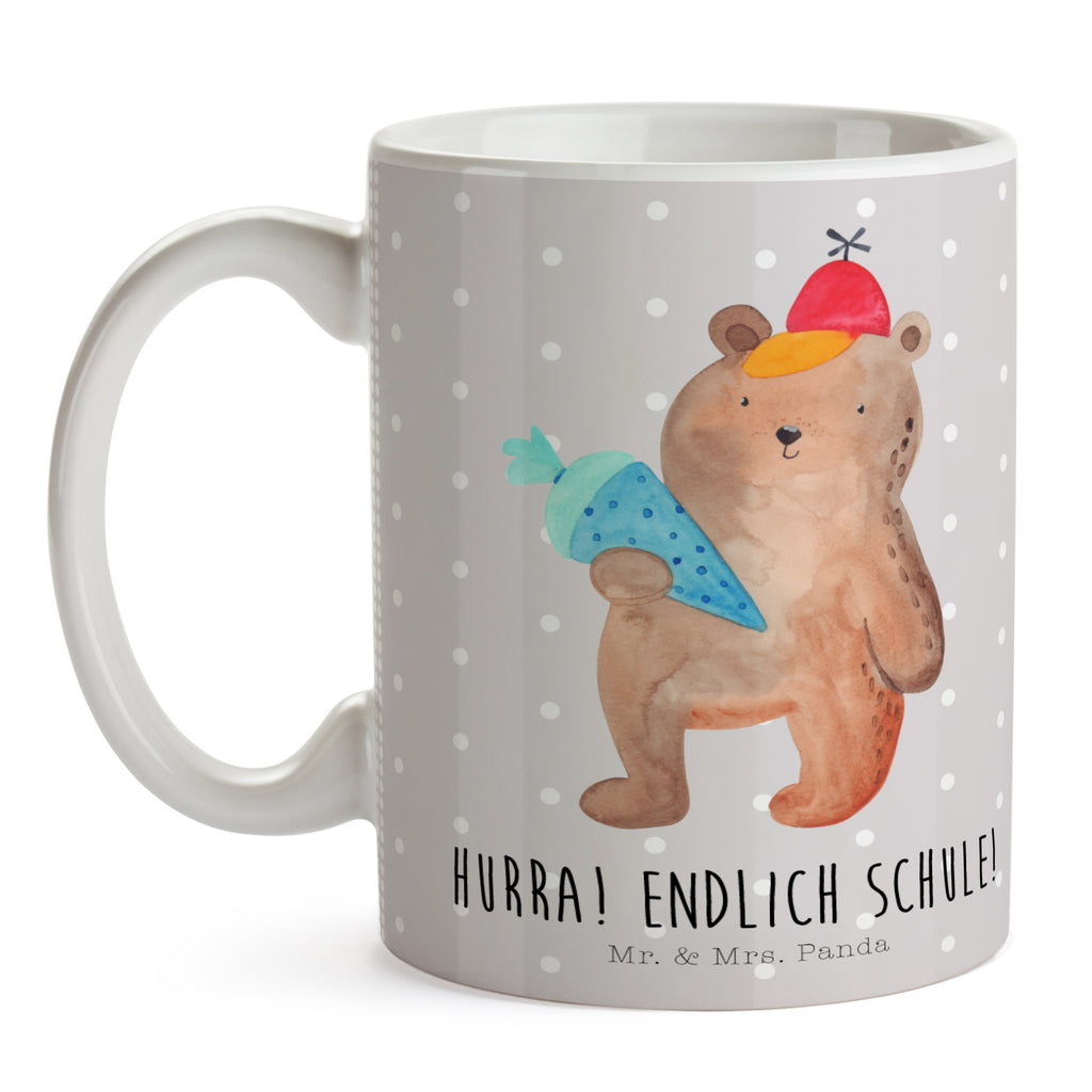 Tasse Bär mit Schultüte Bär Motiv, Schultüte, Erster Schultag Geschenk, Einschulung Geschenk, Schule Geschenk, Grundschule, Schulanfang, Schulbeginn,  Becher, Kaffeetasse, Kaffeebecher, Tee, Frühstück, Büro  Bär, Teddy, Teddybär