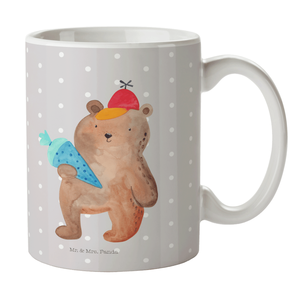 Tasse Bär mit Schultüte Bär Motiv, Schultüte, Erster Schultag Geschenk, Einschulung Geschenk, Schule Geschenk, Grundschule, Schulanfang, Schulbeginn,  Becher, Kaffeetasse, Kaffeebecher, Tee, Frühstück, Büro  Bär, Teddy, Teddybär