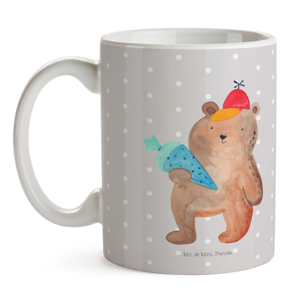 Tasse Bär mit Schultüte Bär Motiv, Schultüte, Erster Schultag Geschenk, Einschulung Geschenk, Schule Geschenk, Grundschule, Schulanfang, Schulbeginn,  Becher, Kaffeetasse, Kaffeebecher, Tee, Frühstück, Büro  Bär, Teddy, Teddybär