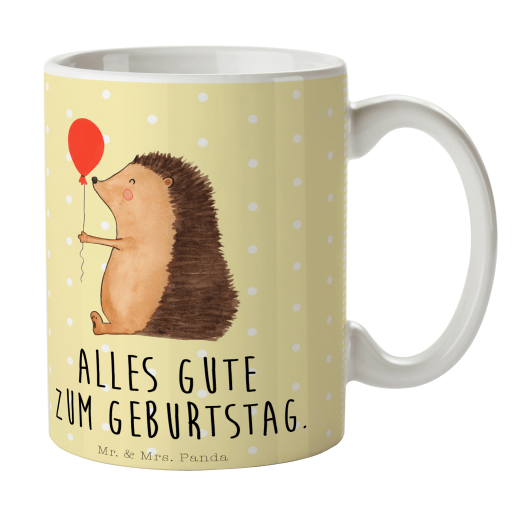 Tasse Igel mit Luftballon Igel, Geburtstag, Herzlichen Glückwunsch, Glückwunsch, Geburtstagskind, Ballon, Happy Birthday Becher, Kaffeetasse, Kaffeebecher, Tee, Frühstück, Büro  süße Tiermotive, gute Laune, lustige Sprüche, Tiere