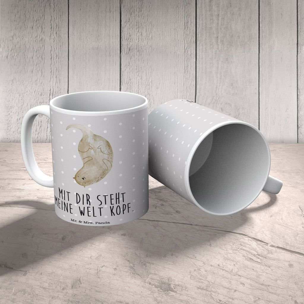 Tasse Otter kopfüber Otter Seeotter See Otter Becher, Kaffeetasse, Kaffeebecher, Tee, Frühstück, Büro  Otter,  Fischotter,  Seeotter