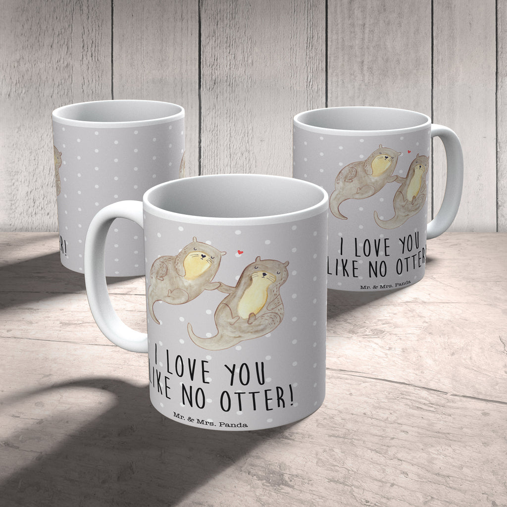 Tasse Otter händchenhaltend Otter Seeotter See Otter Becher, Kaffeetasse, Kaffeebecher, Tee, Frühstück, Büro  Otter,  Fischotter,  Seeotter