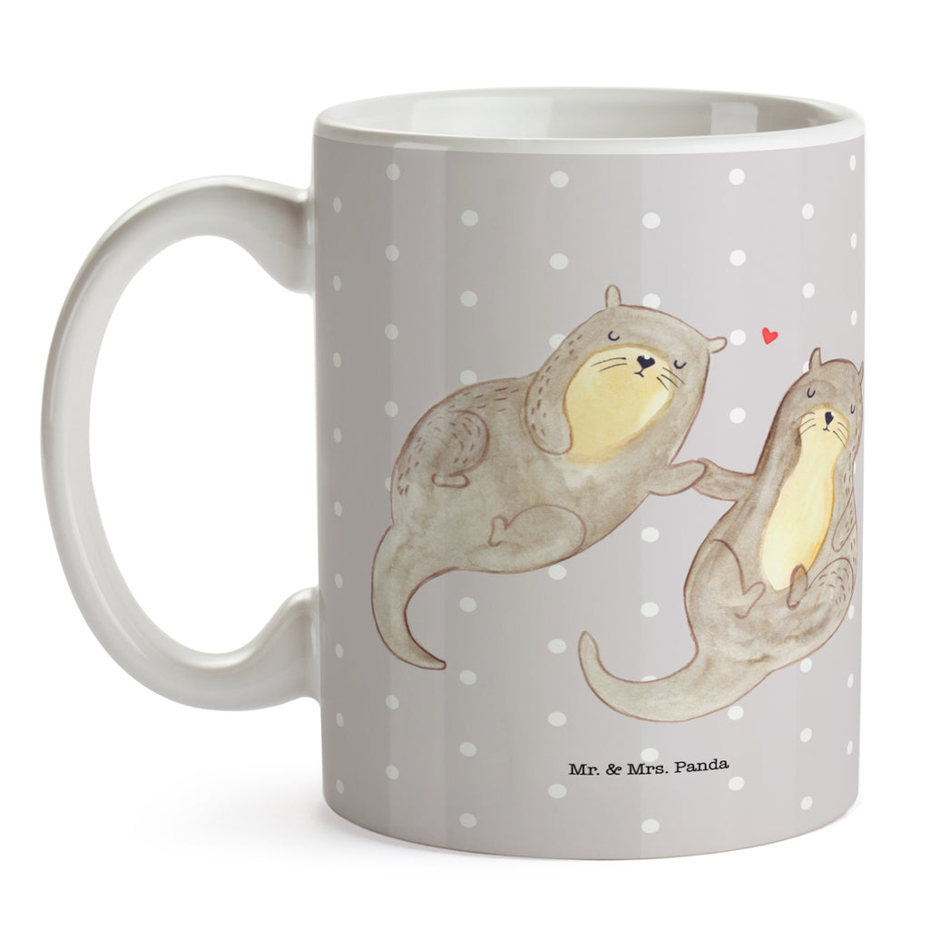 Tasse Otter händchenhaltend Otter Seeotter See Otter Becher, Kaffeetasse, Kaffeebecher, Tee, Frühstück, Büro  Otter,  Fischotter,  Seeotter