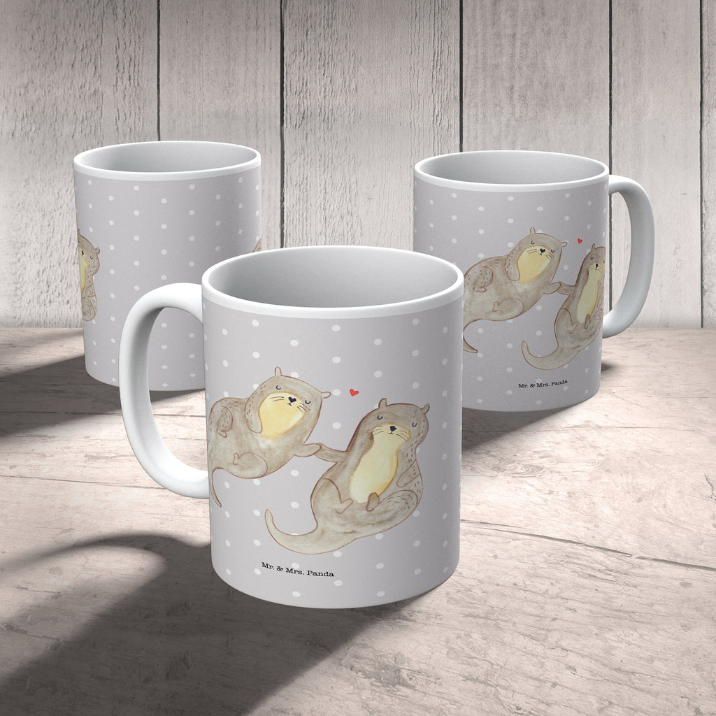 Tasse Otter händchenhaltend Otter Seeotter See Otter Becher, Kaffeetasse, Kaffeebecher, Tee, Frühstück, Büro  Otter,  Fischotter,  Seeotter