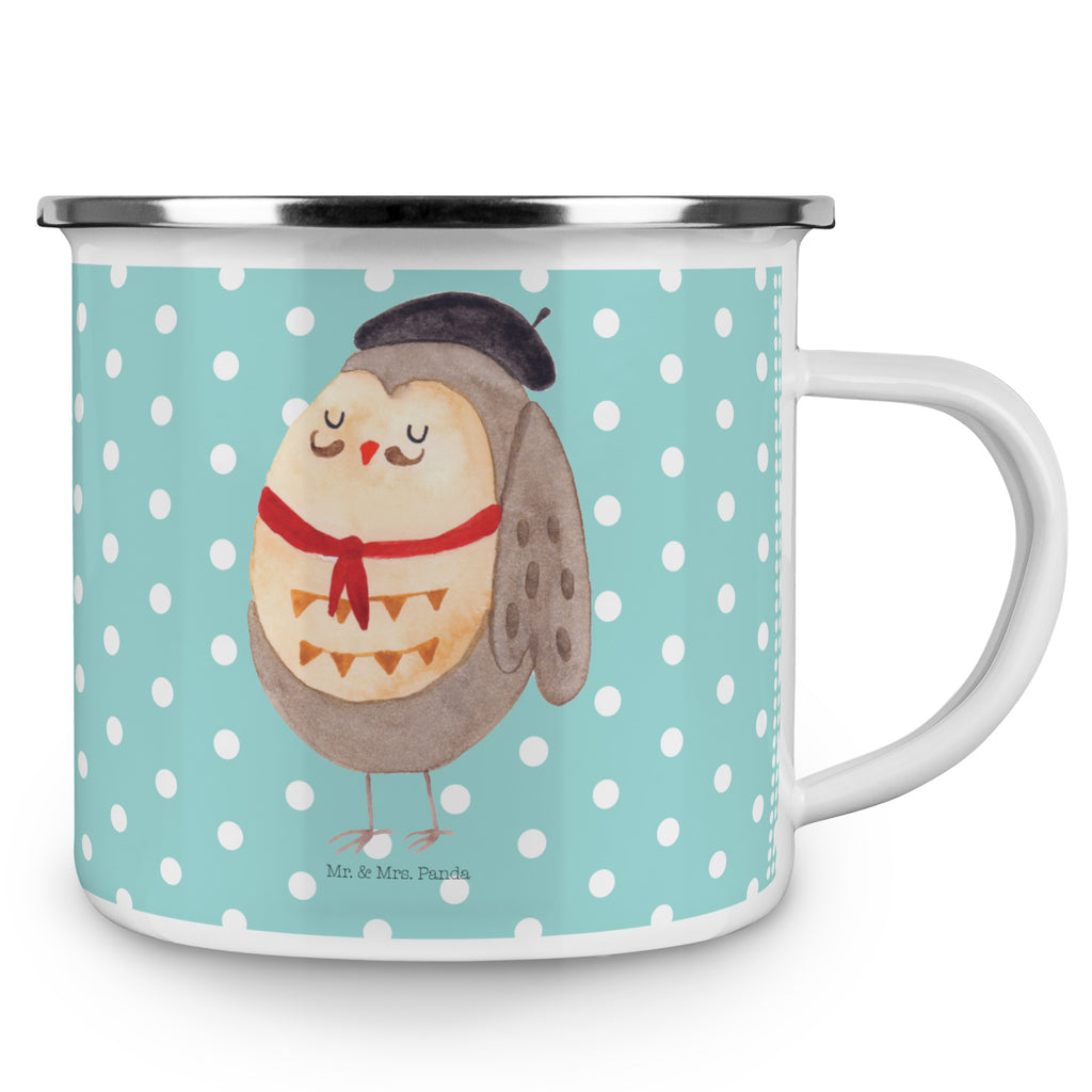 Camping Emaille Tasse Eule Französisch Campingtasse, Trinkbecher, Metalltasse, Outdoor Tasse, Emaille Trinkbecher, Blechtasse Outdoor, Emaille Campingbecher, Edelstahl Trinkbecher, Metalltasse für Camping, Kaffee Blechtasse, Camping Tasse Metall, Eule, Eulen, Eule Deko, Owl, hibou, La vie est belle, das Leben ist schön, Spruch schön, Spruch Französisch, Frankreich