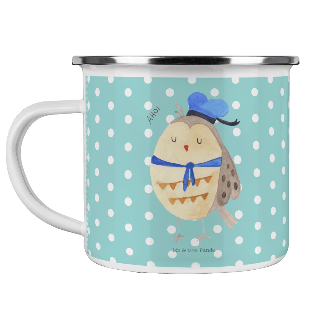 Camping Emaille Tasse Eule Matrosen Campingtasse, Trinkbecher, Metalltasse, Outdoor Tasse, Emaille Trinkbecher, Blechtasse Outdoor, Emaille Campingbecher, Edelstahl Trinkbecher, Metalltasse für Camping, Kaffee Blechtasse, Camping Tasse Metall, Eule, Eule Spruch, Eule Deko, Owl, Wortspiel lustig, Matrose, Freundin, Ehe, Seefahrer, Heimathafen, Hochzeitstag Geschenk