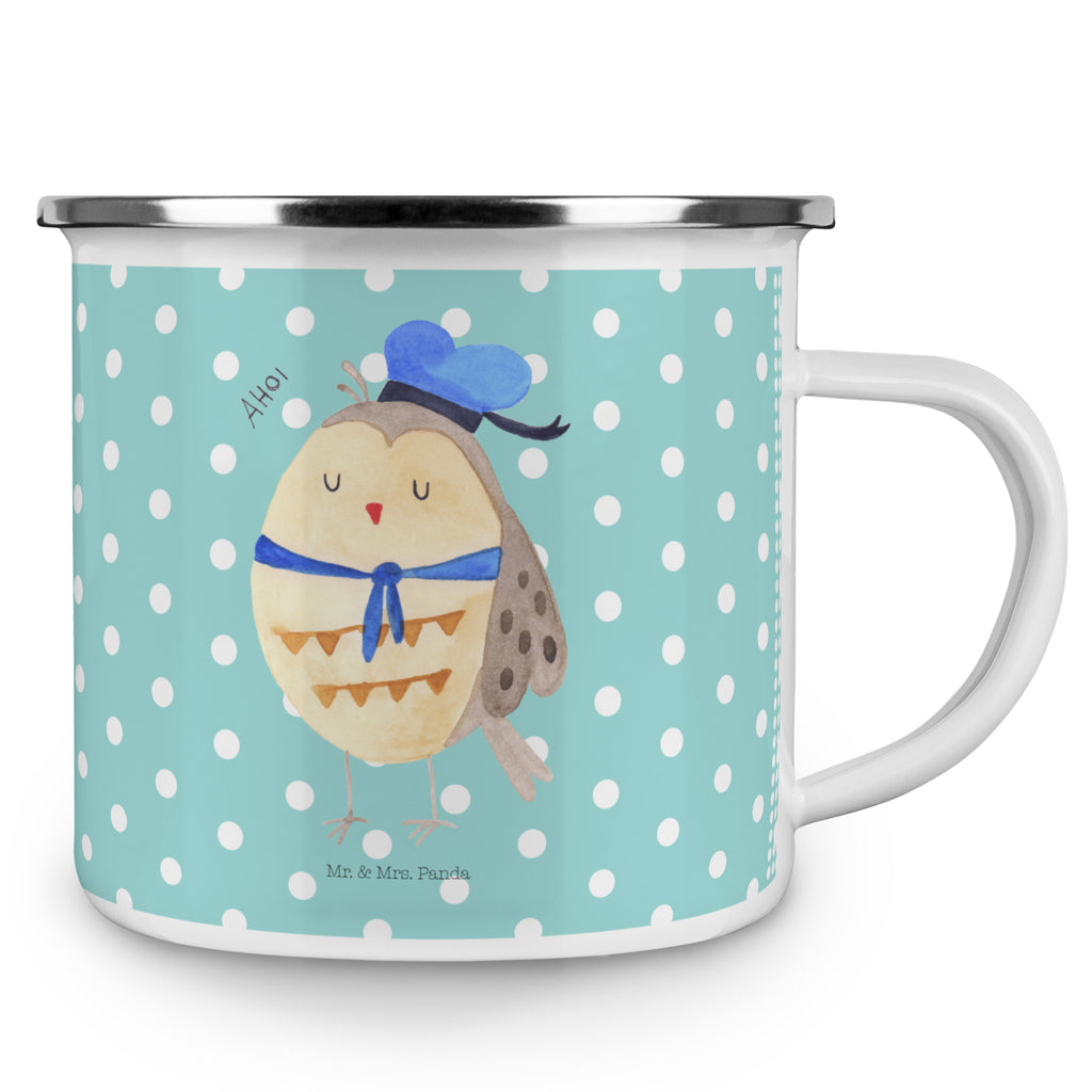Camping Emaille Tasse Eule Matrosen Campingtasse, Trinkbecher, Metalltasse, Outdoor Tasse, Emaille Trinkbecher, Blechtasse Outdoor, Emaille Campingbecher, Edelstahl Trinkbecher, Metalltasse für Camping, Kaffee Blechtasse, Camping Tasse Metall, Eule, Eule Spruch, Eule Deko, Owl, Wortspiel lustig, Matrose, Freundin, Ehe, Seefahrer, Heimathafen, Hochzeitstag Geschenk