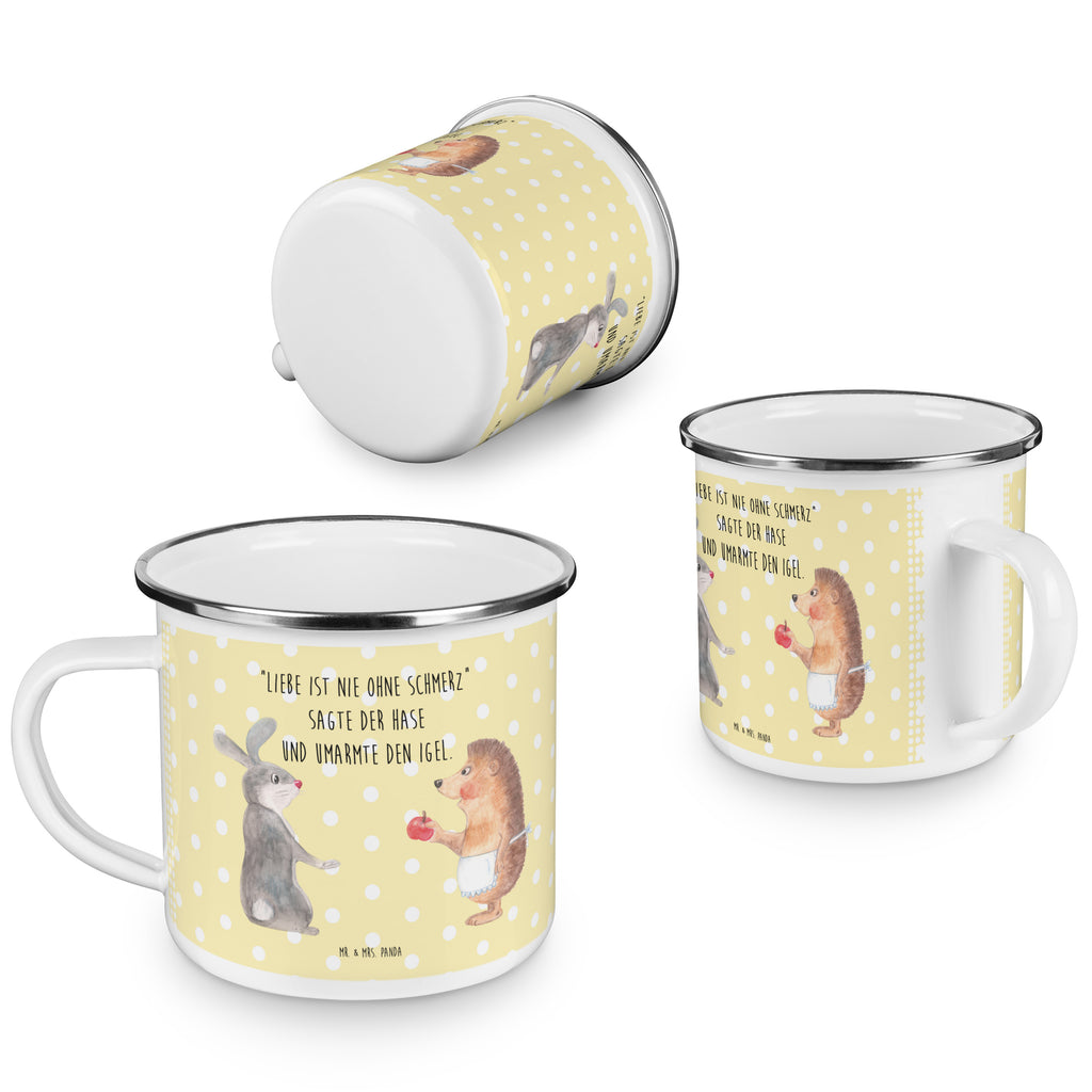 Camping Emaille Tasse Liebe ist nie ohne Schmerz Campingtasse, Trinkbecher, Metalltasse, Outdoor Tasse, Emaille Trinkbecher, Blechtasse Outdoor, Emaille Campingbecher, Edelstahl Trinkbecher, Metalltasse für Camping, Kaffee Blechtasse, Camping Tasse Metall, Tiermotive, Gute Laune, lustige Sprüche, Tiere, Igel und Hase, Igel, Hase, Liebe Spruch, Liebeskummer Geschenk, Herzschmerz, Trösten, Trennungsschmerz, Spruch romantisch