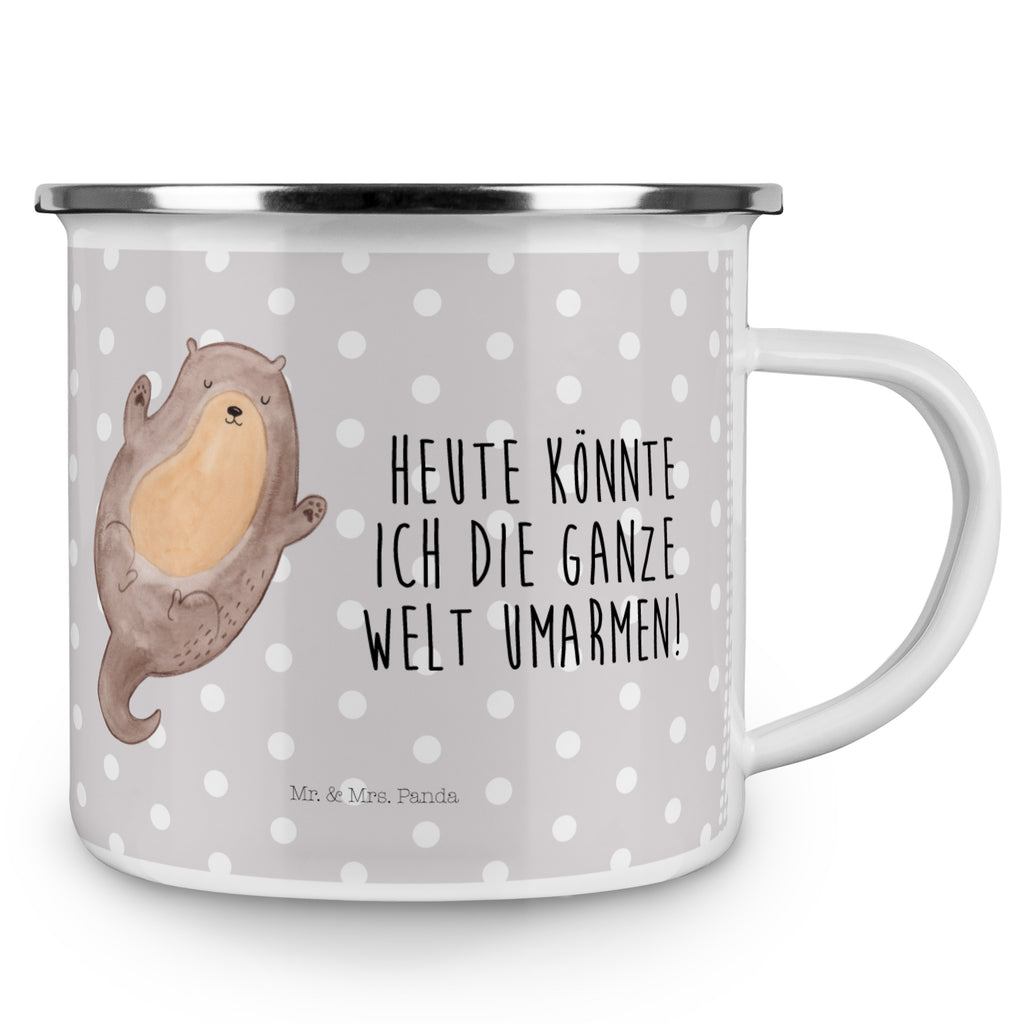 Camping Emaille Tasse Otter Umarmen Campingtasse, Trinkbecher, Metalltasse, Outdoor Tasse, Emaille Trinkbecher, Blechtasse Outdoor, Emaille Campingbecher, Edelstahl Trinkbecher, Metalltasse für Camping, Kaffee Blechtasse, Camping Tasse Metall, Otter, Fischotter, Seeotter, Otter Seeotter See Otter