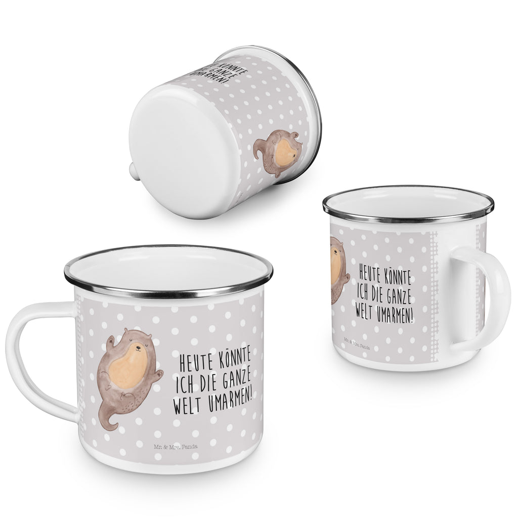 Camping Emaille Tasse Otter Umarmen Campingtasse, Trinkbecher, Metalltasse, Outdoor Tasse, Emaille Trinkbecher, Blechtasse Outdoor, Emaille Campingbecher, Edelstahl Trinkbecher, Metalltasse für Camping, Kaffee Blechtasse, Camping Tasse Metall, Otter, Fischotter, Seeotter, Otter Seeotter See Otter