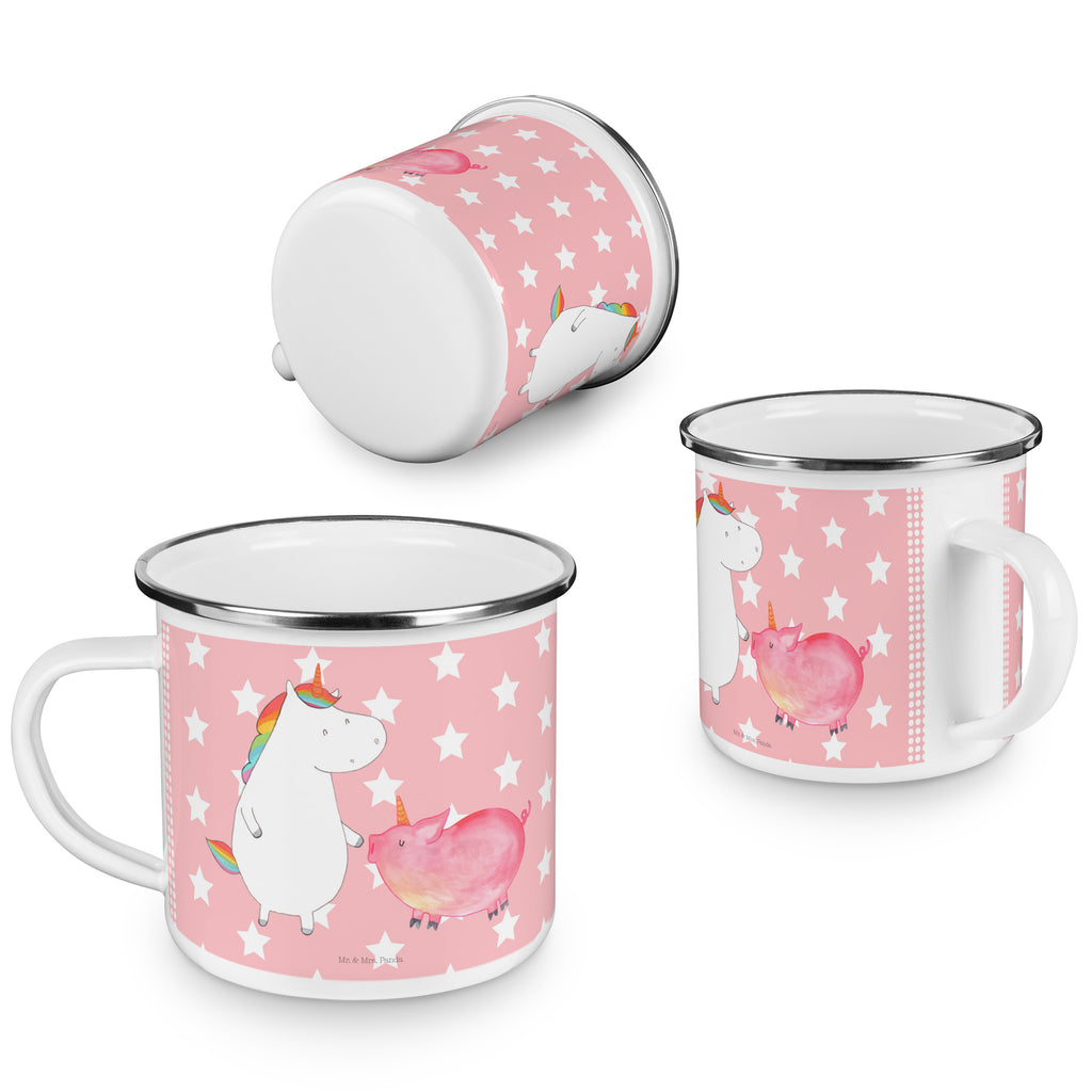 Camping Emaille Tasse Einhorn + Schweinhorn Campingtasse, Trinkbecher, Metalltasse, Outdoor Tasse, Emaille Trinkbecher, Blechtasse Outdoor, Emaille Campingbecher, Edelstahl Trinkbecher, Metalltasse für Camping, Kaffee Blechtasse, Camping Tasse Metall, Einhorn, Einhörner, Einhorn Deko, Pegasus, Unicorn, Freundschaft, Schweinhorn, Schwein, Freundin, Schweinchen