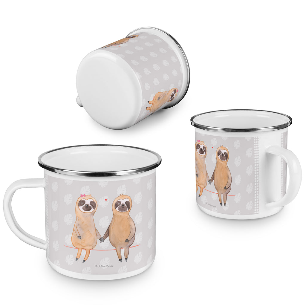 Camping Emaille Tasse Faultier Pärchen Campingtasse, Trinkbecher, Metalltasse, Outdoor Tasse, Emaille Trinkbecher, Blechtasse Outdoor, Emaille Campingbecher, Edelstahl Trinkbecher, Metalltasse für Camping, Kaffee Blechtasse, Camping Tasse Metall, Faultier, Faultier Geschenk, Faultier Deko, Faultiere, faul, Lieblingstier, Liebe, Liebespaar, Faultierliebe, Faultierpärchen, verliebt, verlobt, gemeinsam, relaxen, Pärchen, Beziehung, Langsamkeit