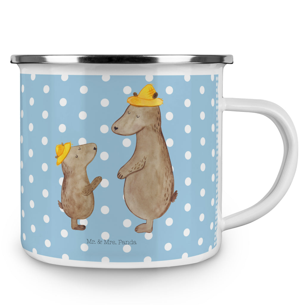 Camping Emaille Tasse Bären mit Hut Campingtasse, Trinkbecher, Metalltasse, Outdoor Tasse, Emaille Trinkbecher, Blechtasse Outdoor, Emaille Campingbecher, Edelstahl Trinkbecher, Metalltasse für Camping, Kaffee Blechtasse, Camping Tasse Metall, Familie, Vatertag, Muttertag, Bruder, Schwester, Mama, Papa, Oma, Opa, Bär, Bären, Vater, Papi, Paps, Dad, Daddy, Lieblingsmensch, Sohn, Söhne, Kind, Kinder, Vater-Sohn, Family, Vorbild