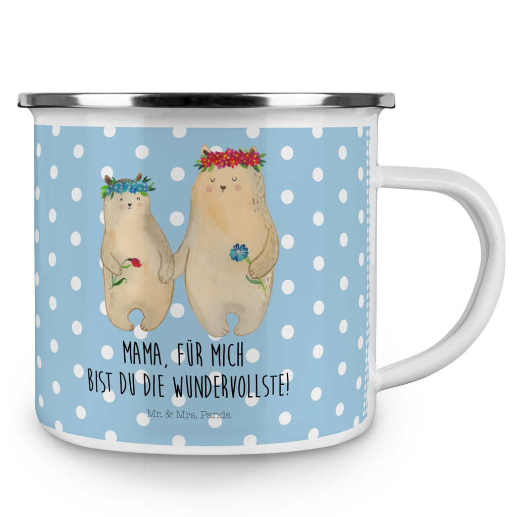 Camping Emaille Tasse Bären mit Blumenkranz Campingtasse, Trinkbecher, Metalltasse, Outdoor Tasse, Emaille Trinkbecher, Blechtasse Outdoor, Emaille Campingbecher, Edelstahl Trinkbecher, Metalltasse für Camping, Kaffee Blechtasse, Camping Tasse Metall, Familie, Vatertag, Muttertag, Bruder, Schwester, Mama, Papa, Oma, Opa, Bär, Bären, Mutter, Mutti, Mami, Lieblingsmensch, Lieblingsmama, beste Mutter, weltbeste Mama, Geschenk Mama. Muttertag, Tochter, Kind, Kinder, Töchter, Family, Vorbild