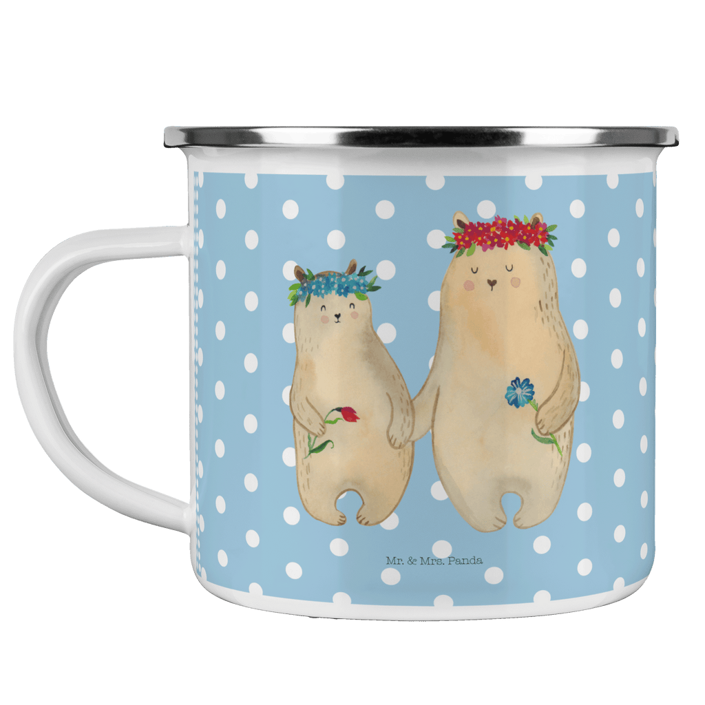 Camping Emaille Tasse Bären mit Blumenkranz Campingtasse, Trinkbecher, Metalltasse, Outdoor Tasse, Emaille Trinkbecher, Blechtasse Outdoor, Emaille Campingbecher, Edelstahl Trinkbecher, Metalltasse für Camping, Kaffee Blechtasse, Camping Tasse Metall, Familie, Vatertag, Muttertag, Bruder, Schwester, Mama, Papa, Oma, Opa, Bär, Bären, Mutter, Mutti, Mami, Lieblingsmensch, Lieblingsmama, beste Mutter, weltbeste Mama, Geschenk Mama. Muttertag, Tochter, Kind, Kinder, Töchter, Family, Vorbild