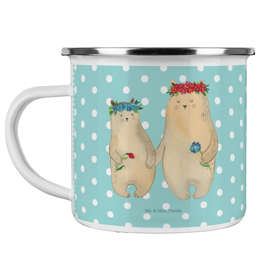 Camping Emaille Tasse Bären mit Blumenkranz Campingtasse, Trinkbecher, Metalltasse, Outdoor Tasse, Emaille Trinkbecher, Blechtasse Outdoor, Emaille Campingbecher, Edelstahl Trinkbecher, Metalltasse für Camping, Kaffee Blechtasse, Camping Tasse Metall, Familie, Vatertag, Muttertag, Bruder, Schwester, Mama, Papa, Oma, Opa, Bär, Bären, Mutter, Mutti, Mami, Lieblingsmensch, Lieblingsmama, beste Mutter, weltbeste Mama, Geschenk Mama. Muttertag, Tochter, Kind, Kinder, Töchter, Family, Vorbild